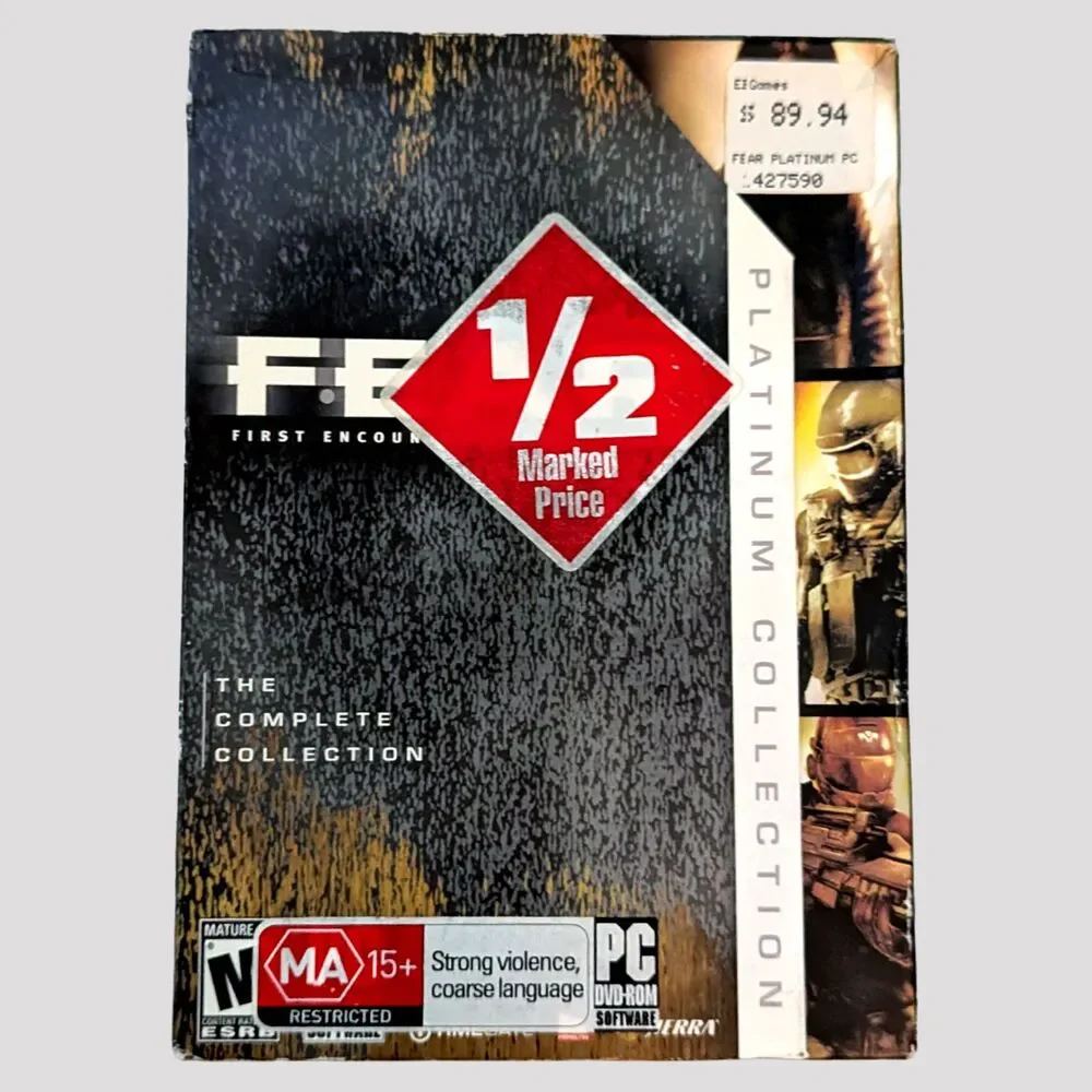 F.E.A.R. First Encounter Assault Recon PC Video Game Platinum Collection 2 Discs